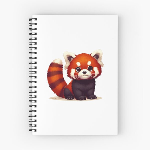 Item preview, Cute cartoon red panda character with big eyes and a fluffy tail, sitting adorably. designed and sold by cave-canvas.
