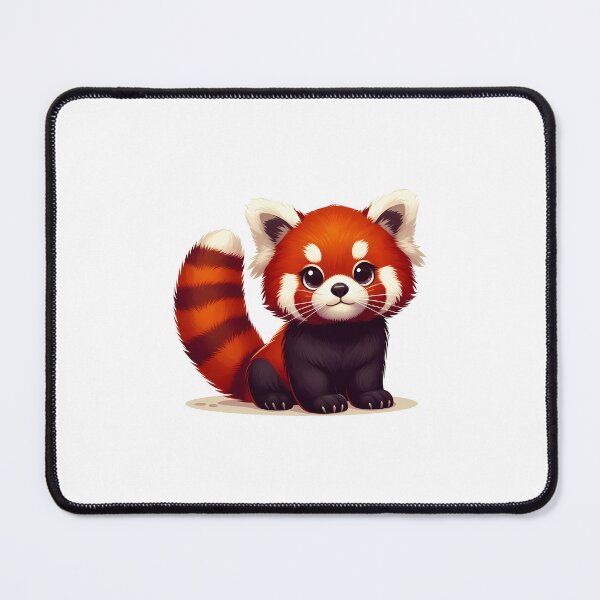 Item preview, Cute cartoon red panda character with big eyes and a fluffy tail, sitting adorably. designed and sold by cave-canvas.