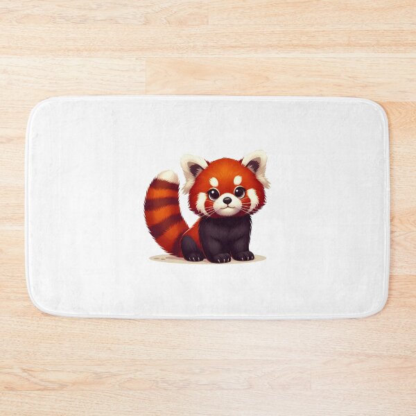 Item preview, Cute cartoon red panda character with big eyes and a fluffy tail, sitting adorably. designed and sold by cave-canvas.