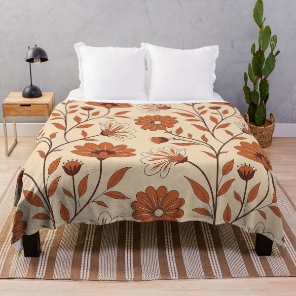 Item preview, Retro Groovy 70s Earth Tone Floral Seamless Pattern designed and sold by trustful-design.