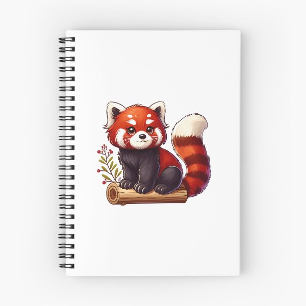 Item preview, Cute red panda character sitting on a log with a friendly expression and vibrant fur colors. designed and sold by cave-canvas.