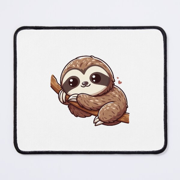 Item preview, Cute cartoon sloth relaxing on a branch with a joyful expression. designed and sold by cave-canvas.