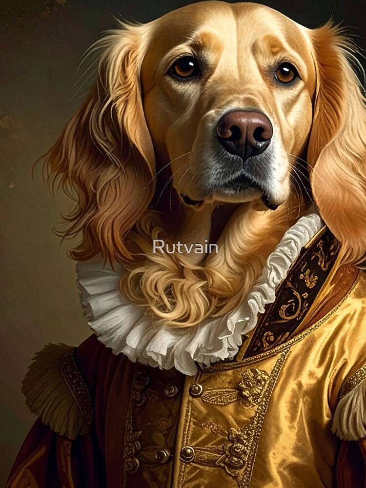Thumbnail 4 of 4, iPhone Case, Royal Golden Retriever Renaissance Portrait designed and sold by Rutvain.