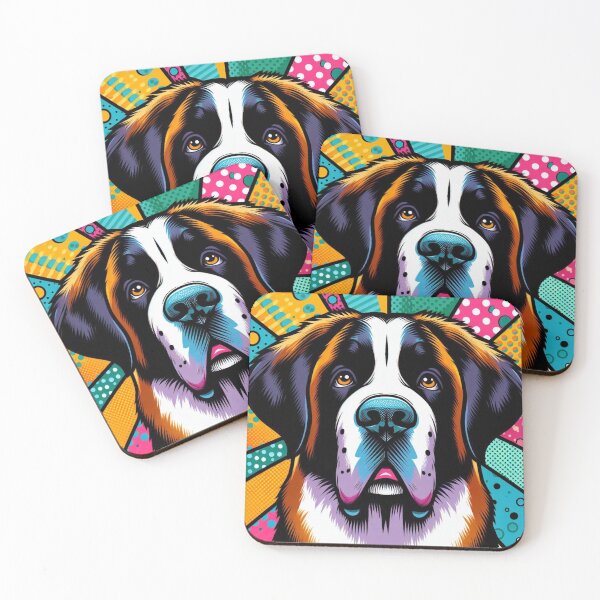 Item preview, Saint Bernard – Pop Art Burst Emblem designed and sold by Dogandesighn.