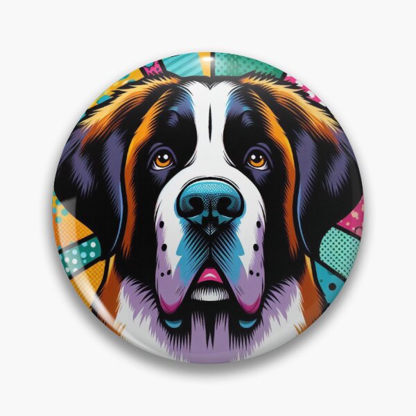 Item preview, Saint Bernard – Pop Art Burst Emblem designed and sold by Dogandesighn.