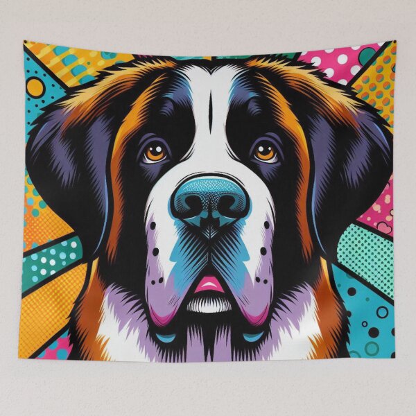 Item preview, Saint Bernard – Pop Art Burst Emblem designed and sold by Dogandesighn.