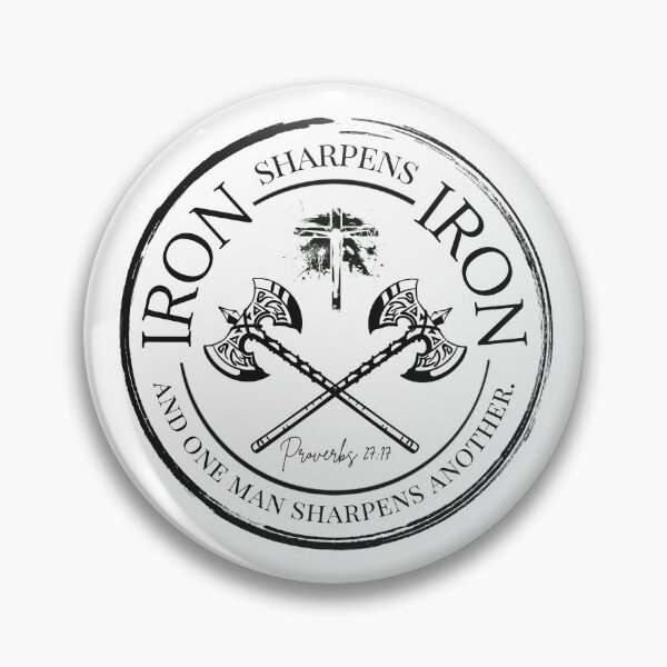 Item preview, Iron Sharpens Iron – Christian Brotherhood Emblem (Proverbs 27:17) designed and sold by FruitfullyC.