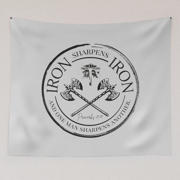 Item preview, Iron Sharpens Iron – Christian Brotherhood Emblem (Proverbs 27:17) designed and sold by FruitfullyC.