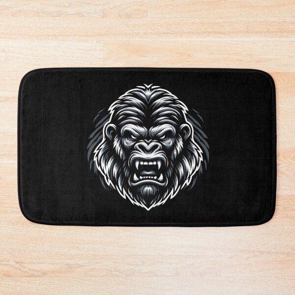 Item preview, Intense gorilla illustration with fierce expression in monochrome, showcasing detailed features. designed and sold by beast-net.