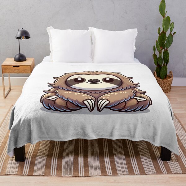 Item preview, Cute cartoon sloth with a friendly expression and fluffy fur, perfect for children's illustrations. designed and sold by cave-canvas.
