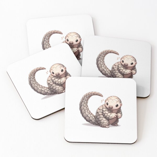 Item preview, Adorable cartoon pangolin with a curly tail and a playful expression designed and sold by cave-canvas.