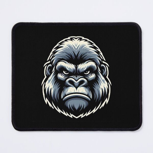 Item preview, Bold gorilla illustration featuring intricate details and a fierce expression on a dark background. designed and sold by beast-net.