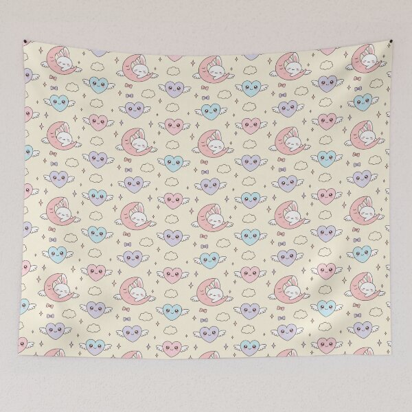 Item preview, Whimsical Moon and Bunny Pattern: Adorable Fantasy Design designed and sold by StickVerse by Owais.