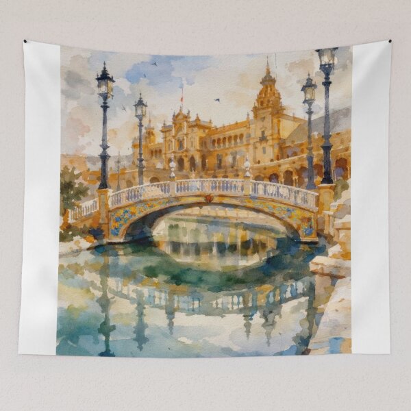 Item preview, Plaza de España Seville Watercolor designed and sold by caracatita75.