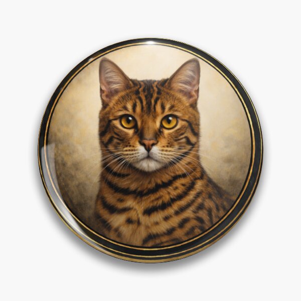 Item preview, Bengal Ember Focus – Realistic Cat Circle Art designed and sold by TheJoyfulPen.