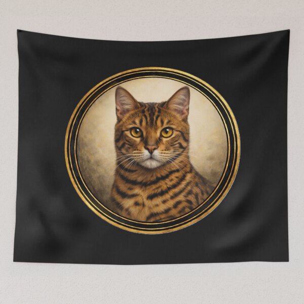 Item preview, Bengal Ember Focus – Realistic Cat Circle Art designed and sold by TheJoyfulPen.