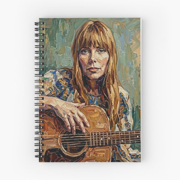 Item preview, The Laurel Canyon Muse – Joni Mitchell Expressive Oil Portrait designed and sold by Art's Diner.