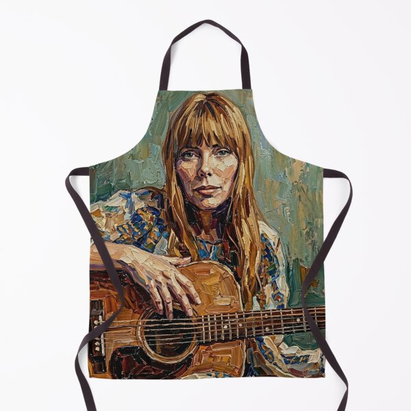 Item preview, The Laurel Canyon Muse – Joni Mitchell Expressive Oil Portrait designed and sold by Art's Diner.