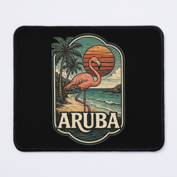 Item preview, Aruba Island Flamingo Vintage Travel designed and sold by TomFrontierArt.
