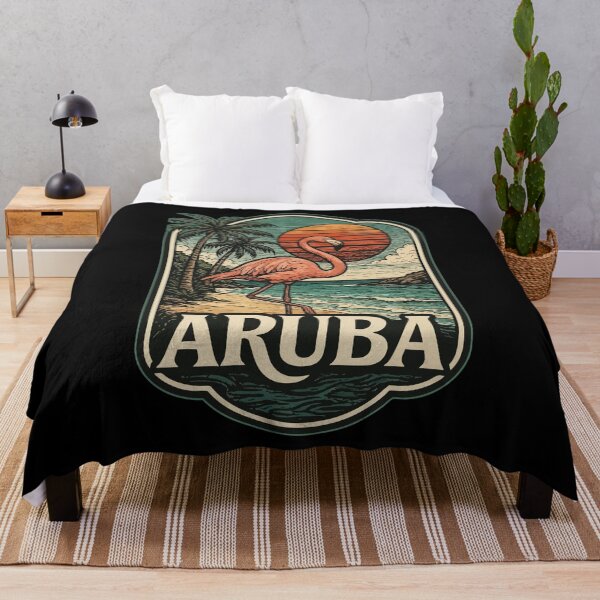 Item preview, Aruba Island Flamingo Vintage Travel designed and sold by TomFrontierArt.