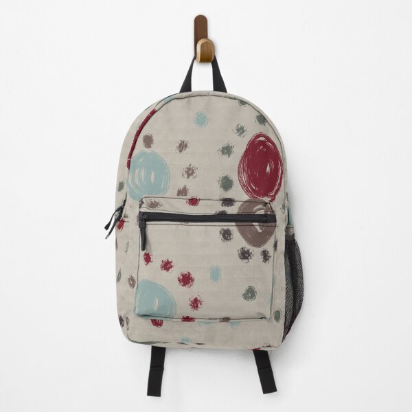 Item preview, Abstract Bubble Dots Beige Red Sage Teal Pattern designed and sold by artievarudzite.