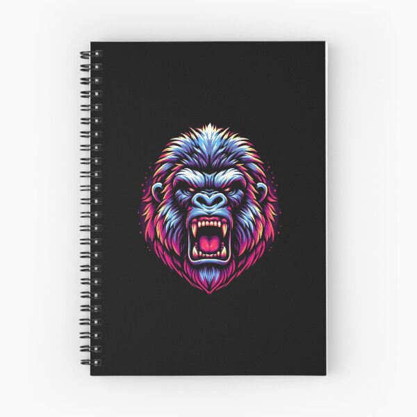 Item preview, Vibrant and detailed illustration of a roaring gorilla head, showcasing its fierce expression and colorful mane. designed and sold by beast-net.
