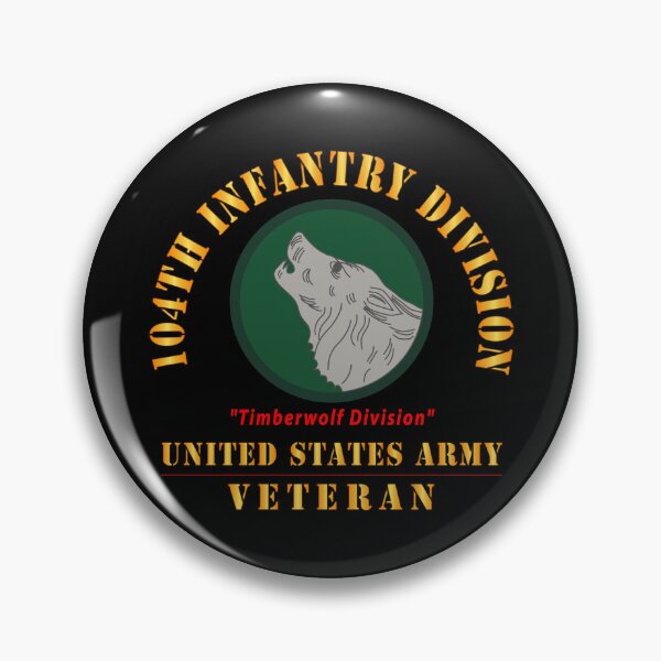 Artikelvorschau, Armee – SSI – 104. Infanteriedivision – Timberwolf-Division – Veteran der US-Armee (300) entworfen und verkauft von Military Insignia Products.