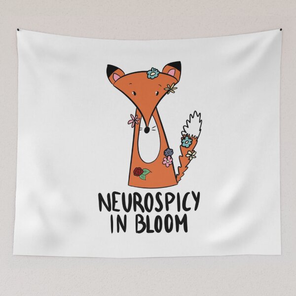 Item preview, Neurospicy In Bloom Cute Floral Fox Neurodivergent designed and sold by DesignFreakArt.