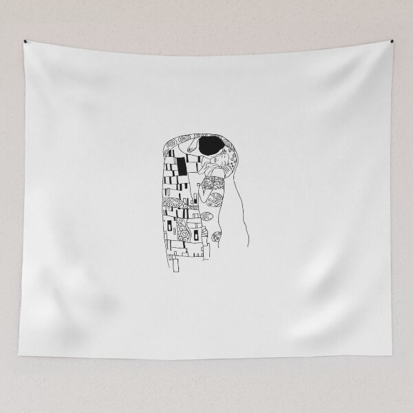 Item preview, The Kiss - Minimalist Line Art Klimt Tribute designed and sold by Ari's Gallery.