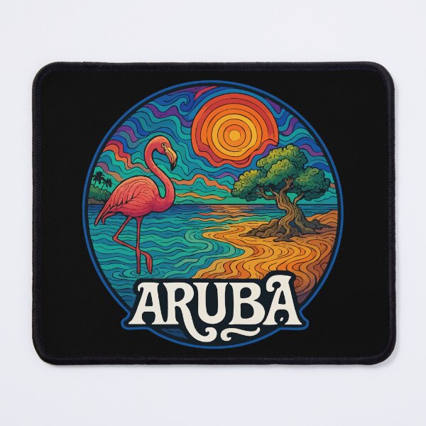 Item preview, Aruba Island Flamingo Trippy Art Travel designed and sold by TomFrontierArt.