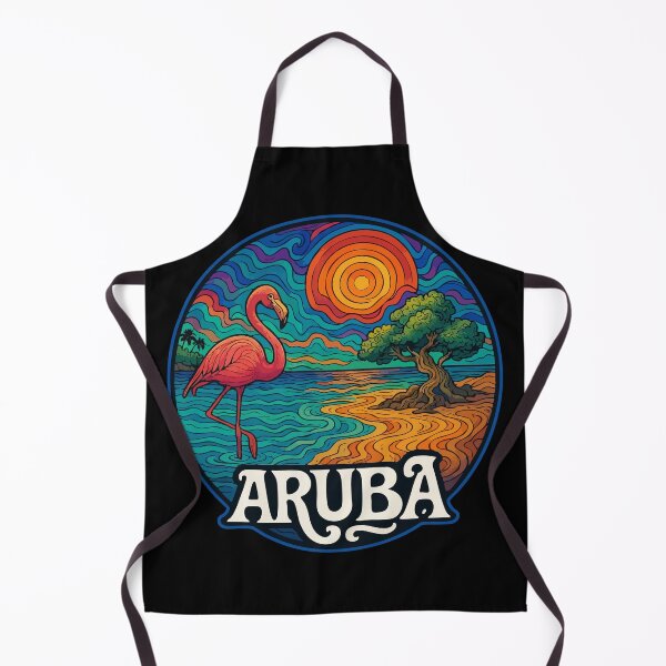 Item preview, Aruba Island Flamingo Trippy Art Travel designed and sold by TomFrontierArt.