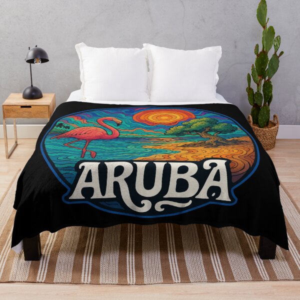 Item preview, Aruba Island Flamingo Trippy Art Travel designed and sold by TomFrontierArt.