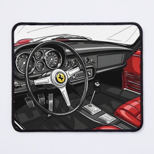 Item preview, Ferrari Classic Interior Poster Vintage Ferrari Cockpit Art designed and sold by Motorline44.