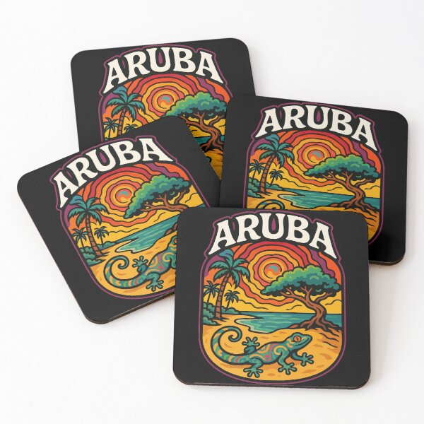 Item preview, Aruba Island Gecko Trippy Art Travel designed and sold by TomFrontierArt.