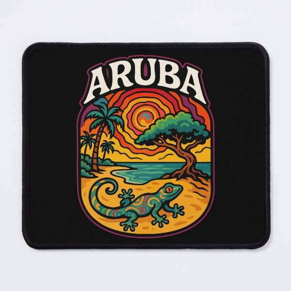 Item preview, Aruba Island Gecko Trippy Art Travel designed and sold by TomFrontierArt.