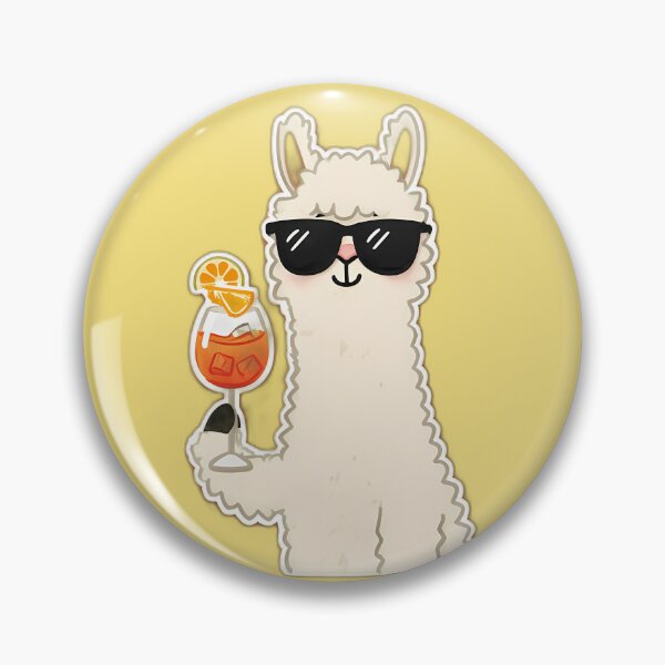 Item preview, Cool Alpaca in Sunglasses Holding Spritz – Minimal Happy Hour Cartoon designed and sold by Beachy Beasts.