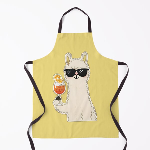 Item preview, Cool Alpaca in Sunglasses Holding Spritz – Minimal Happy Hour Cartoon designed and sold by Beachy Beasts.