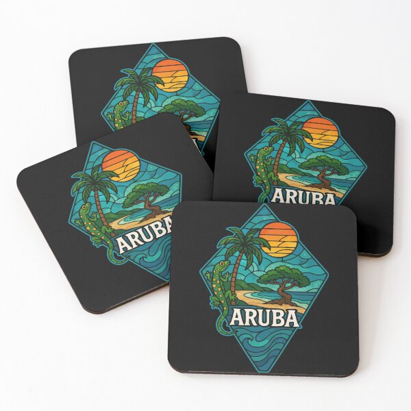 Item preview, Aruba Island Gecko Stained Glass Travel designed and sold by TomFrontierArt.