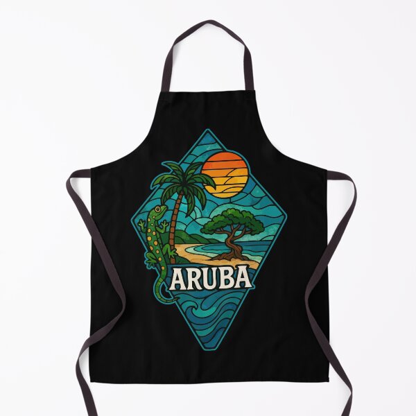 Item preview, Aruba Island Gecko Stained Glass Travel designed and sold by TomFrontierArt.
