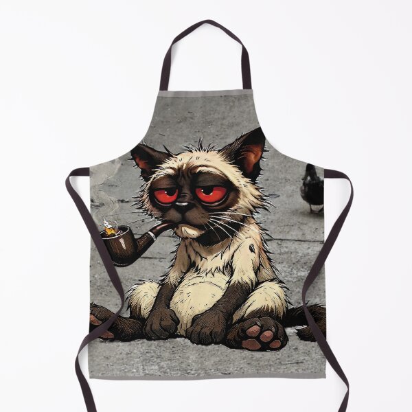 Item preview, A caricature of a very tired Siamese cat smoking a pipe! designed and sold by Alan-David.