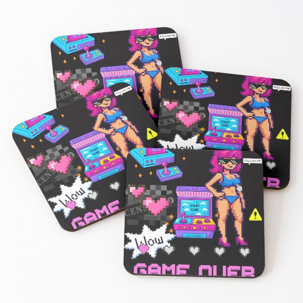 Item preview, Pixel Bikini Girl Arcade Poster – Colorful Gaming Art, Loading Game Over, Retro Pixel Wall Decor designed and sold by HIGHSQUARE.