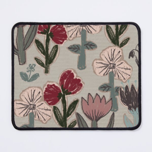 Item preview, Bold Naive Floral Sage Red Pink Scandinavian Pattern designed and sold by artievarudzite.