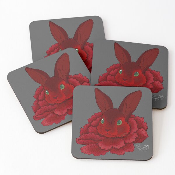 Item preview, Red Carnabunny- Red Carnation and Bunny Rabbit Animal-Flower Hybrid designed and sold by Marguerite Artistry.