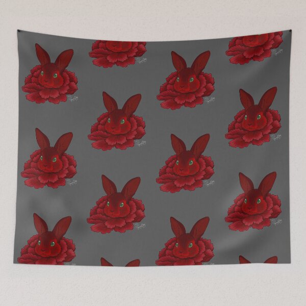 Item preview, Red Carnabunny- Red Carnation and Bunny Rabbit Animal-Flower Hybrid designed and sold by Marguerite Artistry.
