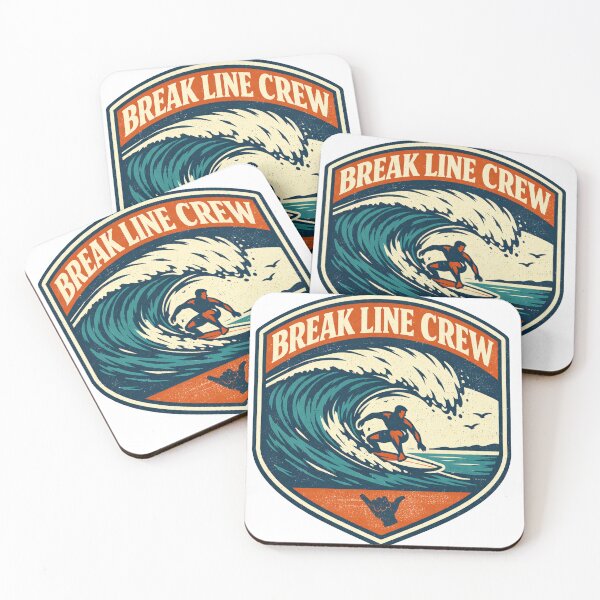 Item preview, Break Line Crew Surf Sticker – Vintage Gulf Coast Wave Rider Decal designed and sold by Fierce Wave Supply Co..