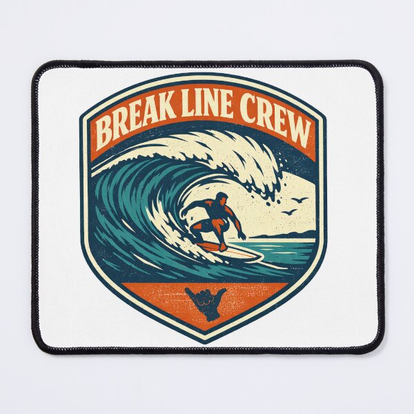 Item preview, Break Line Crew Surf Sticker – Vintage Gulf Coast Wave Rider Decal designed and sold by Fierce Wave Supply Co..