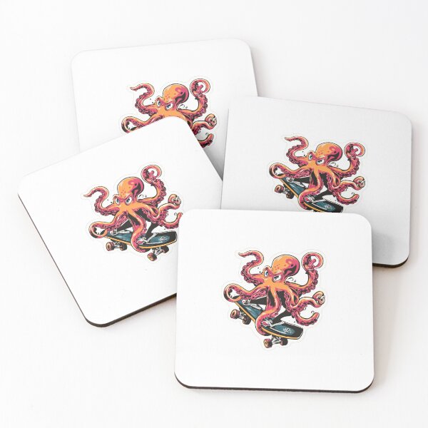 Item preview, Sticker ''Skateboarding Octopus'' designed and sold by GlossyGang.