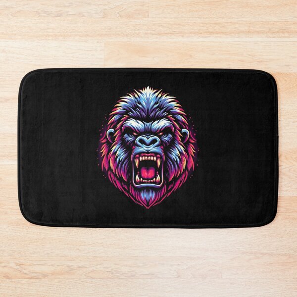 Item preview, Vibrant and detailed illustration of a roaring gorilla head, showcasing its fierce expression and colorful mane. designed and sold by beast-net.