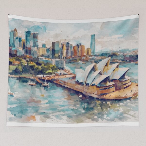 Item preview, Sydney Opera House Watercolor designed and sold by caracatita75.