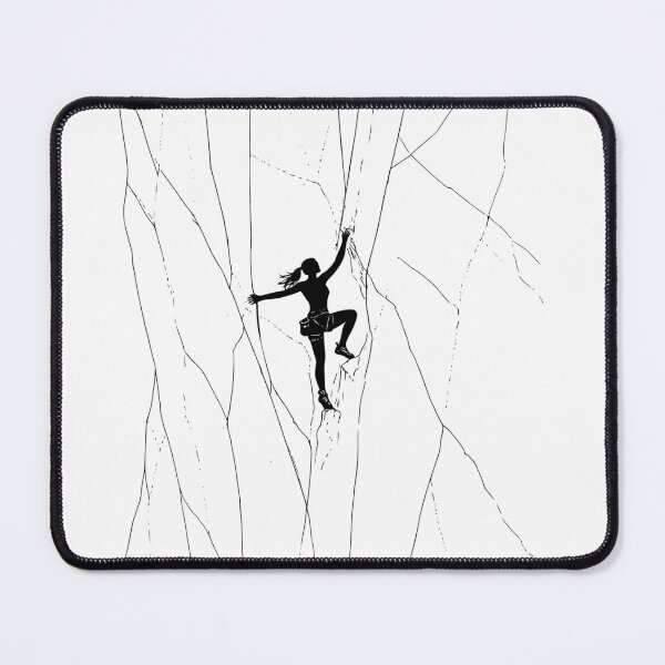 Item preview, Athletic woman climbing an artistic rock face designed and sold by Bouldershop.